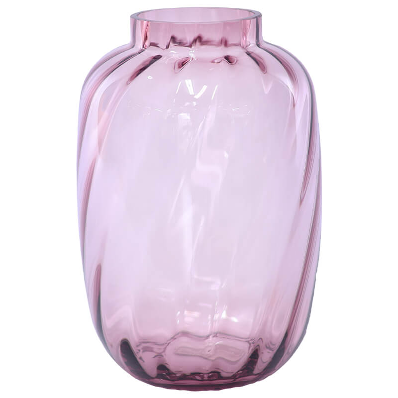 PINK OPTIC VASE 25CM