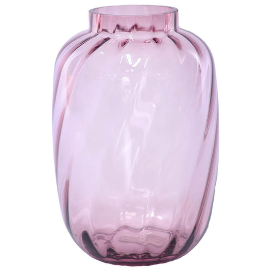 PINK OPTIC VASE 25CM