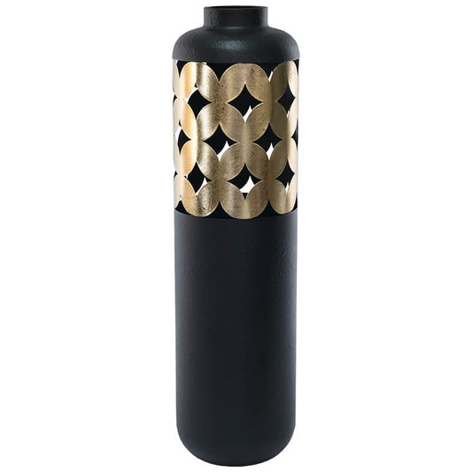 GOLD/BLACK TALL VASE 60CM