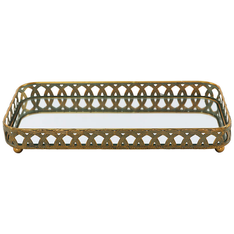 SUBALI TRAY 41X24X6CM MIRROR TOP