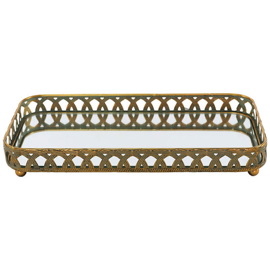 SUBALI TRAY 41X24X6CM MIRROR TOP