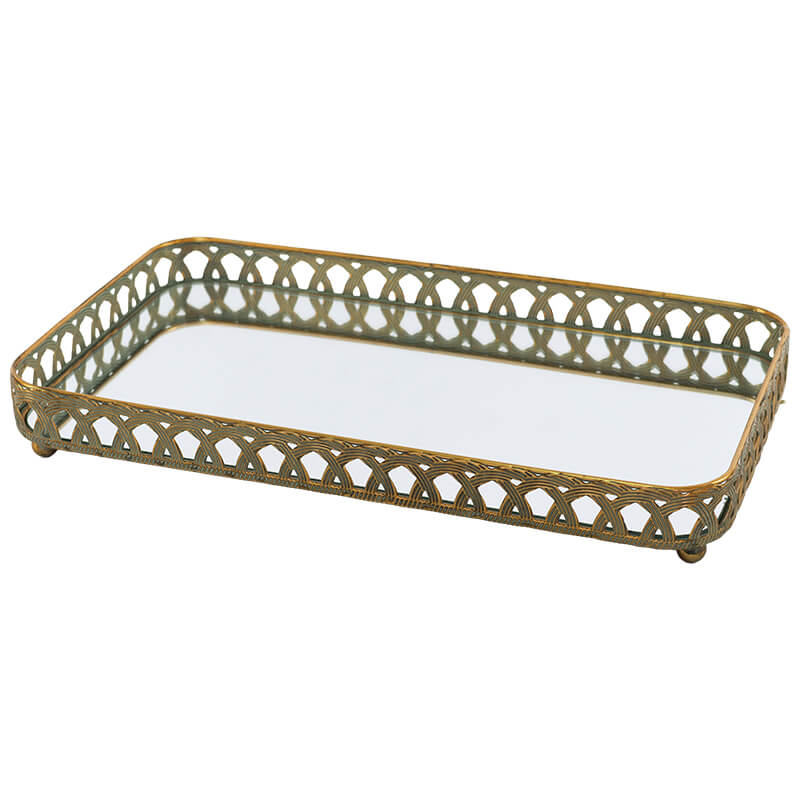 SUBALI TRAY 41X24X6CM MIRROR TOP