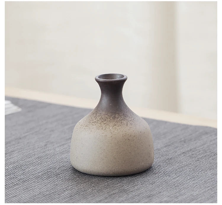 Pottery Small Vase, Retro, Ceramic, Decorative Container, Modern Home Decoration, H307