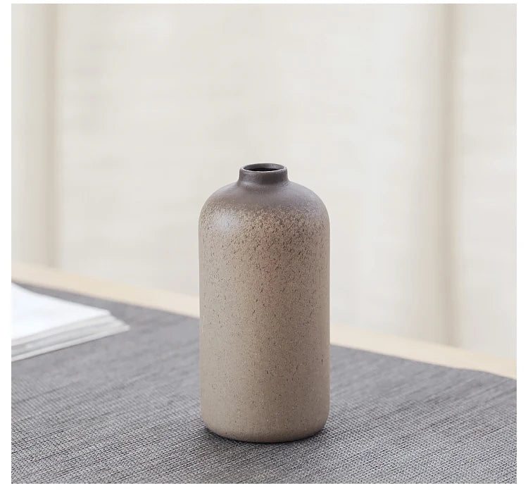 Pottery Small Vase, Retro, Ceramic, Decorative Container, Modern Home Decoration, H307
