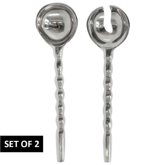 KNOTS SALAD SERVERS SET ALUMINUM