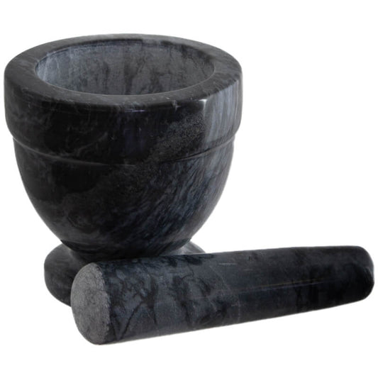 MORTAR AND PESTLE BLACK 10X11CM