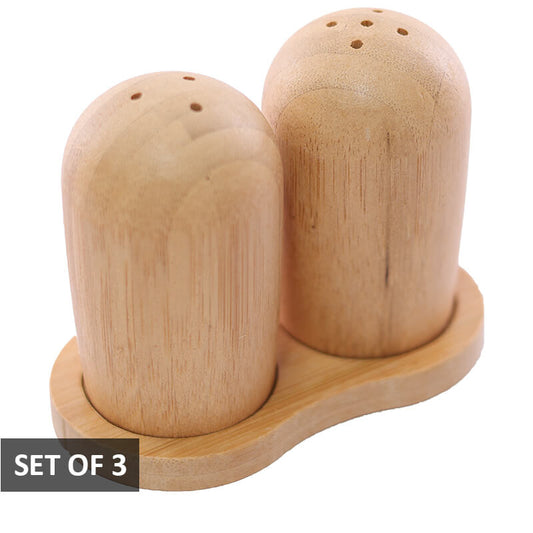 BAMBOO SALT/PEPPER SHAKER SET/2