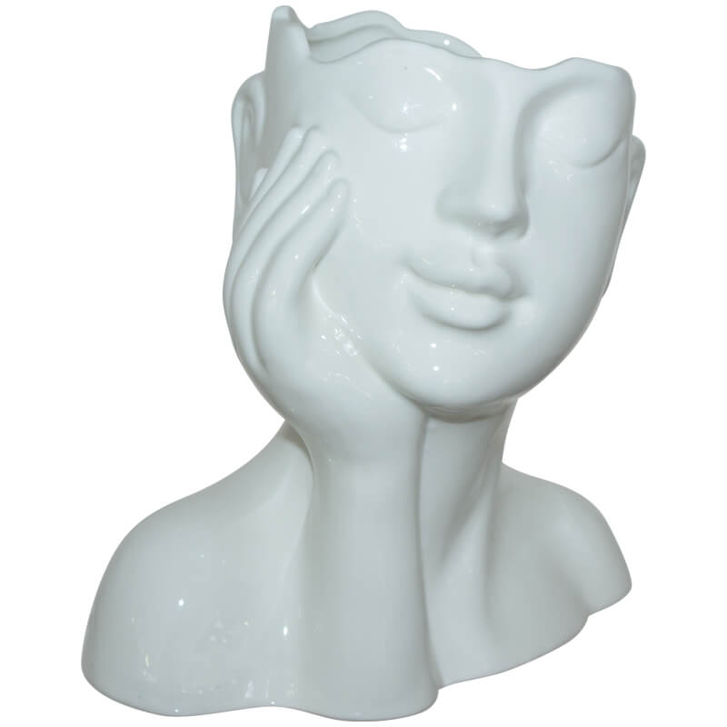 LADY FACE VASE 17CM