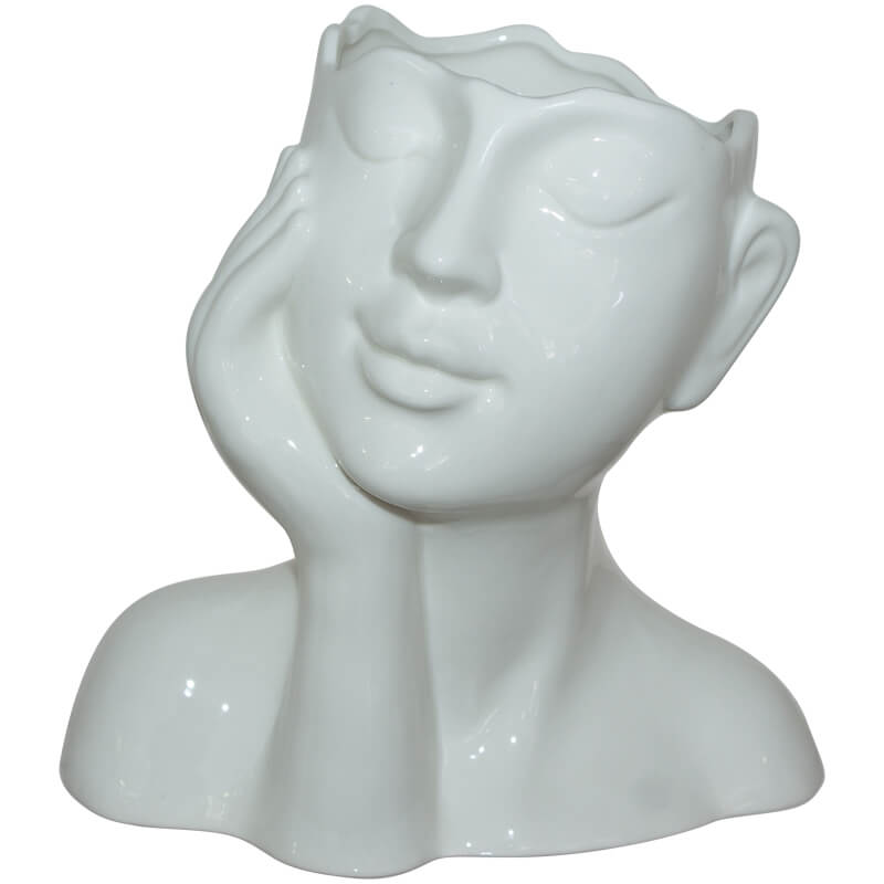 LADY FACE VASE 17CM