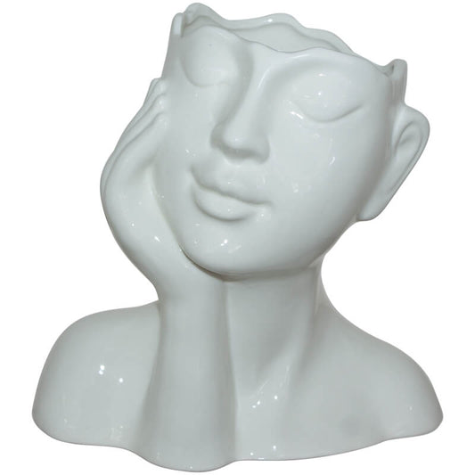 LADY FACE VASE 17CM