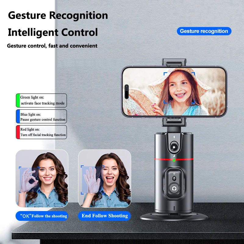 360 Rotation Smart Ai Gimbal Stabilizer Selfie Stick Monopod For Tiktok Smartphone live