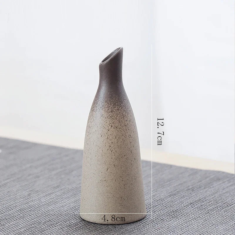 Pottery Small Vase, Retro, Ceramic, Decorative Container, Modern Home Decoration, H307