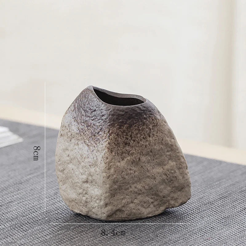Pottery Small Vase, Retro, Ceramic, Decorative Container, Modern Home Decoration, H307
