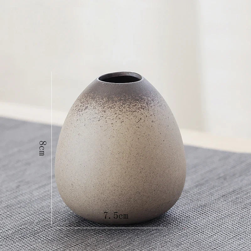 Pottery Small Vase, Retro, Ceramic, Decorative Container, Modern Home Decoration, H307