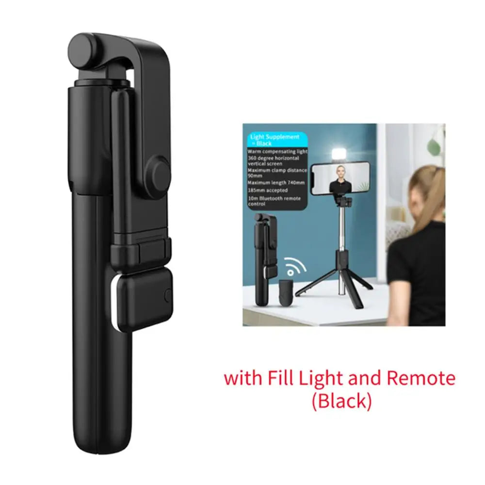 Portable Wireless Selfie Stick Tripod Stand with Light