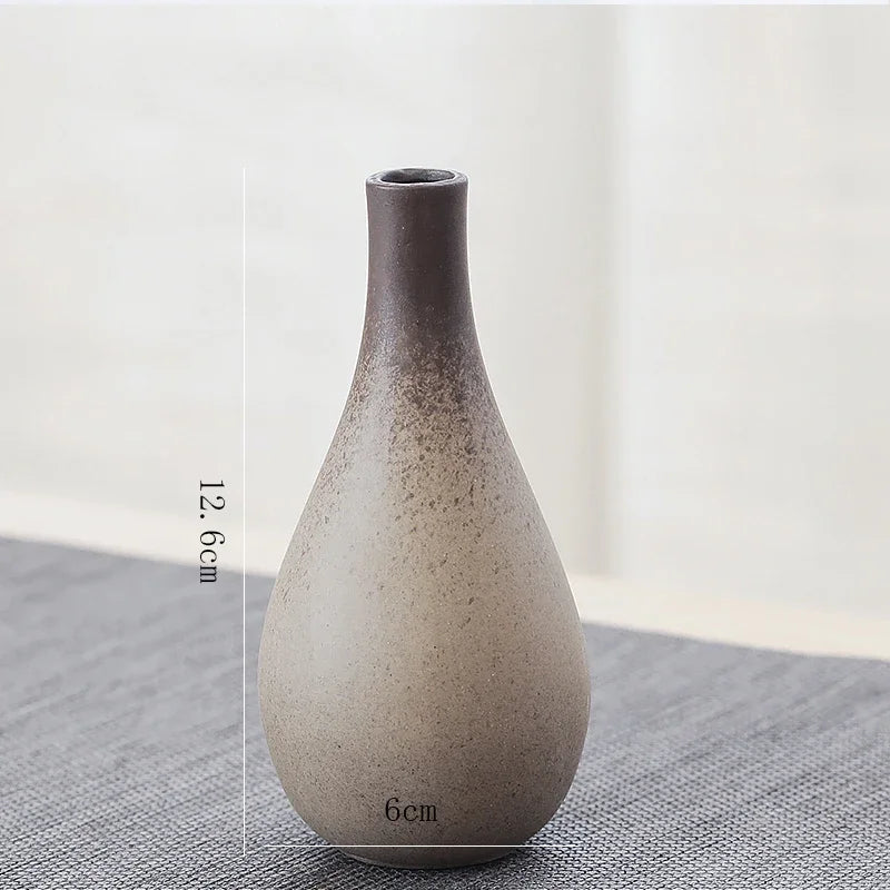 Pottery Small Vase, Retro, Ceramic, Decorative Container, Modern Home Decoration, H307