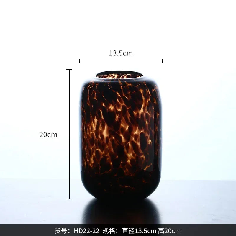 Amber leopard print vase