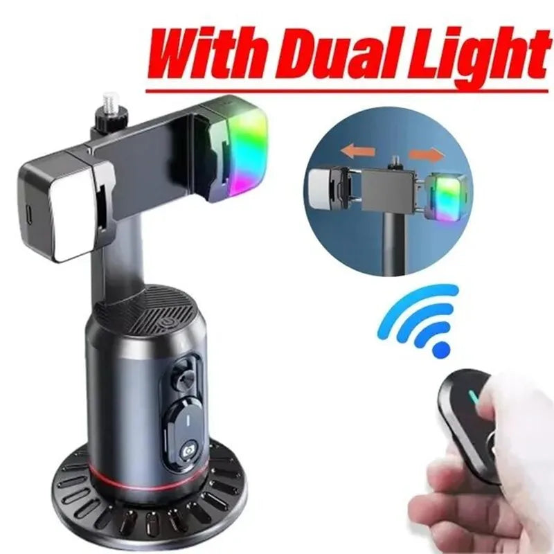 360 Rotation Follow-up Gimbal Stabilizer Monopod Desktop Tracking Gimbal with Remote for Phone Tiktok Live Photography