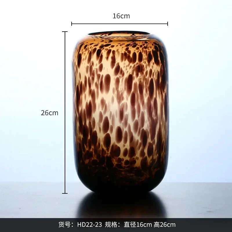Amber leopard print vase