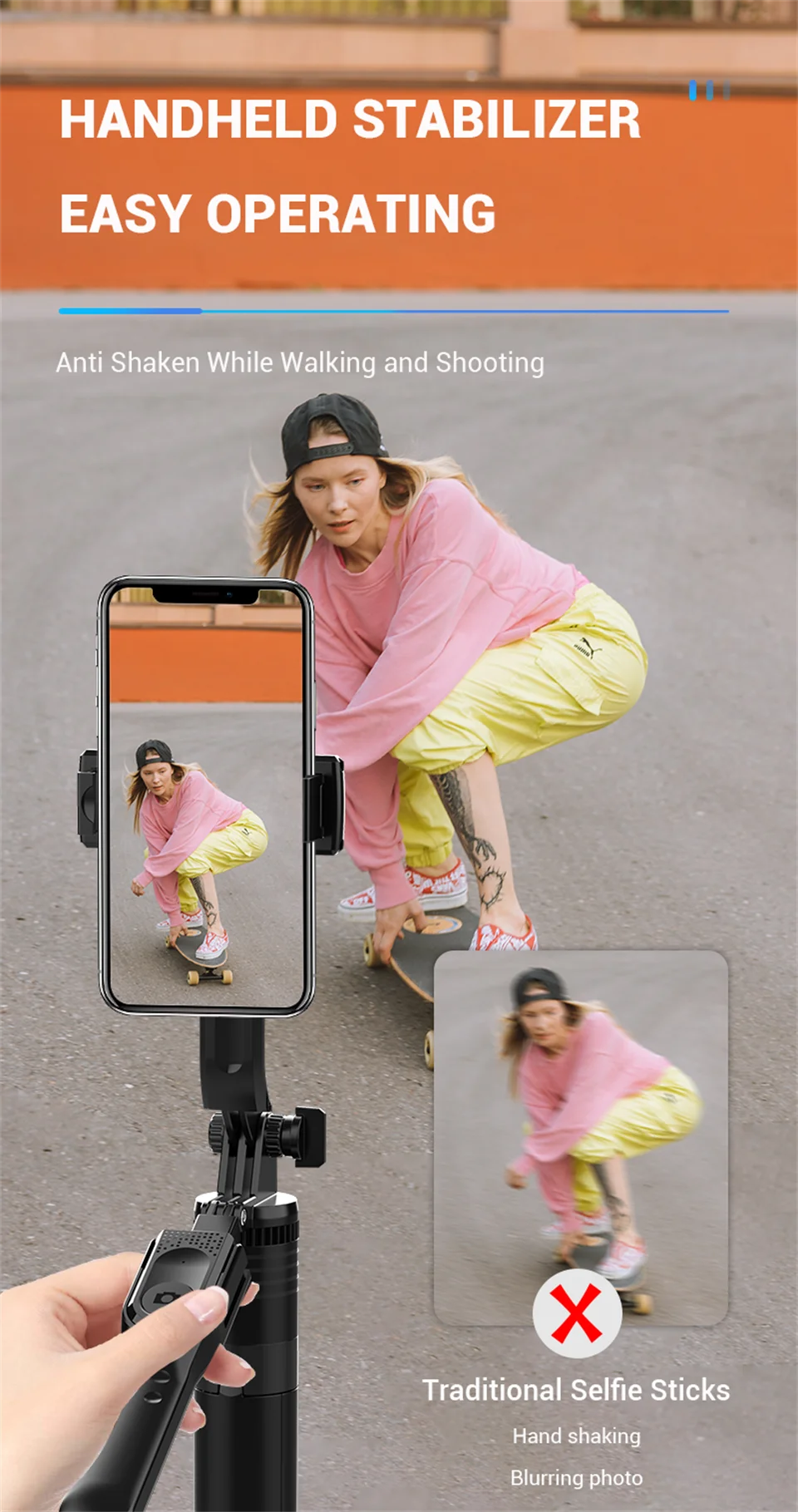 1.7-meter Wireless Selfie Stick Tripod Stand Foldable Monopod With Led Light For Smartphones Balance Steady Shooting Live