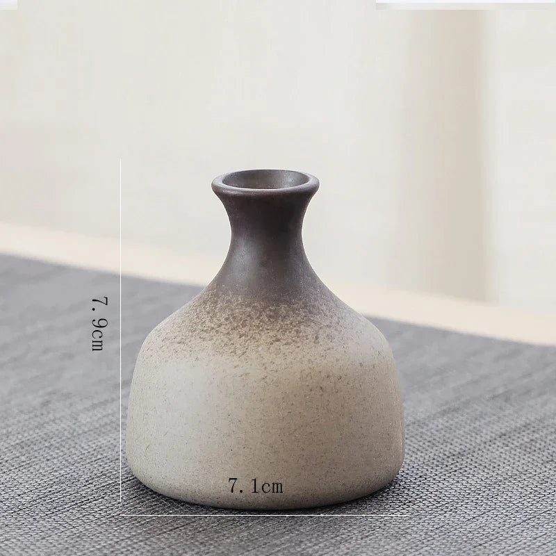 Pottery Small Vase, Retro, Ceramic, Decorative Container, Modern Home Decoration, H307