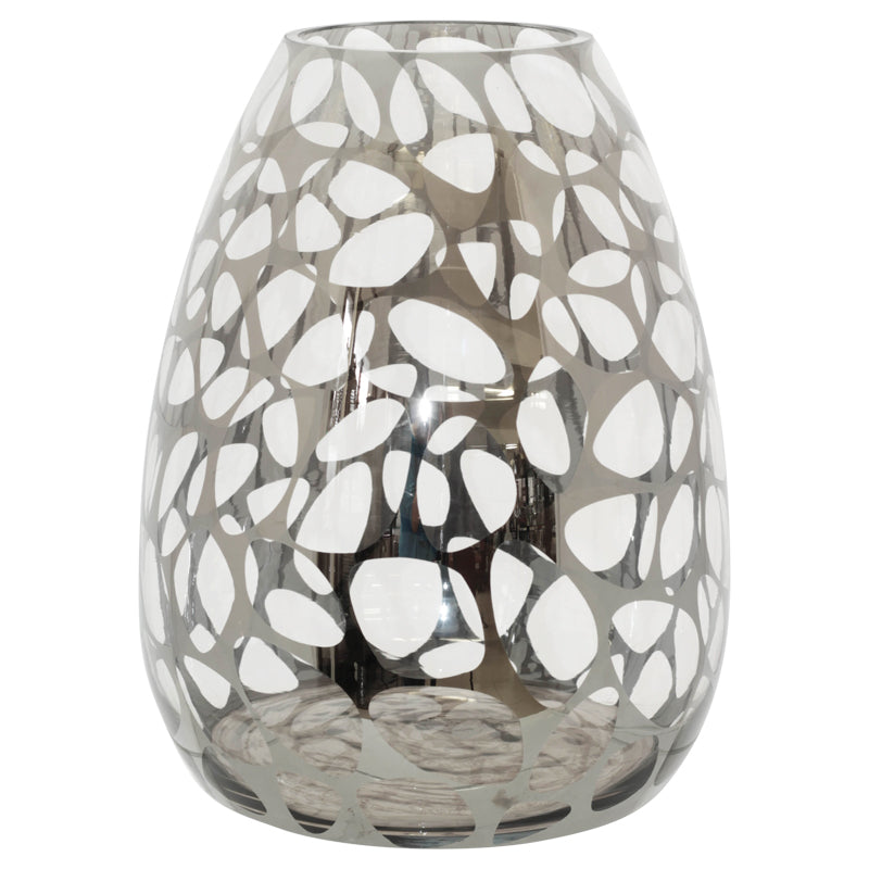 SILVER/CLEAR LEOPARD PRINT VASE