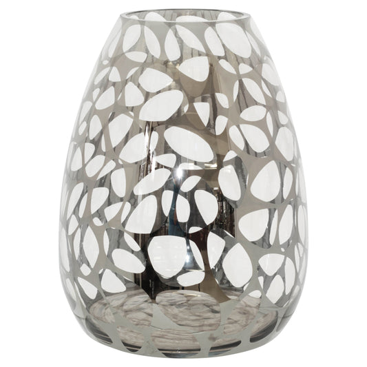 SILVER/CLEAR LEOPARD PRINT VASE