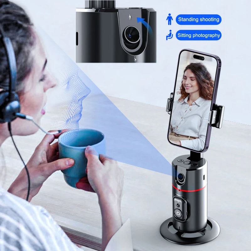 360 Rotation Smart Ai Gimbal Stabilizer Selfie Stick Monopod For Tiktok Smartphone live