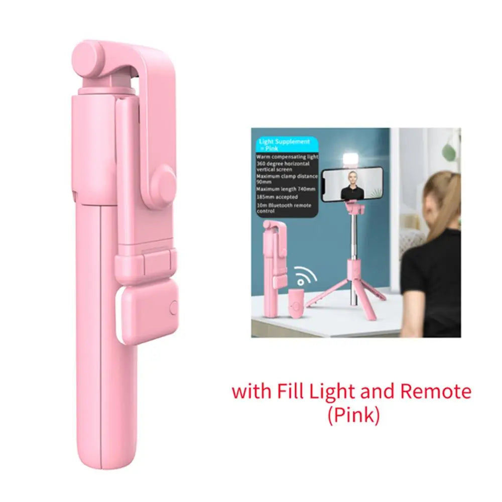 Portable Wireless Selfie Stick Tripod Stand with Light