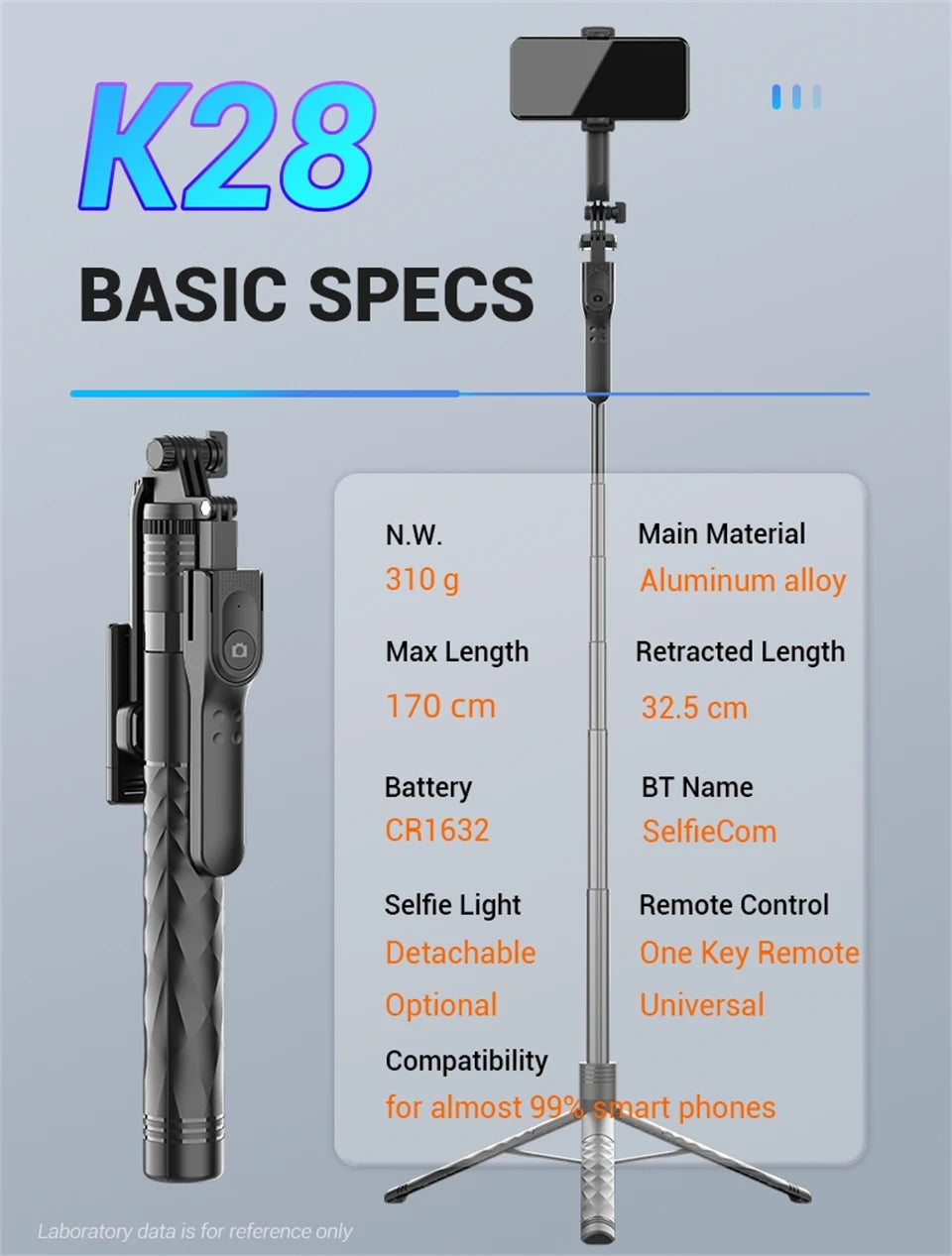 1.7-meter Wireless Selfie Stick Tripod Stand Foldable Monopod With Led Light For Smartphones Balance Steady Shooting Live