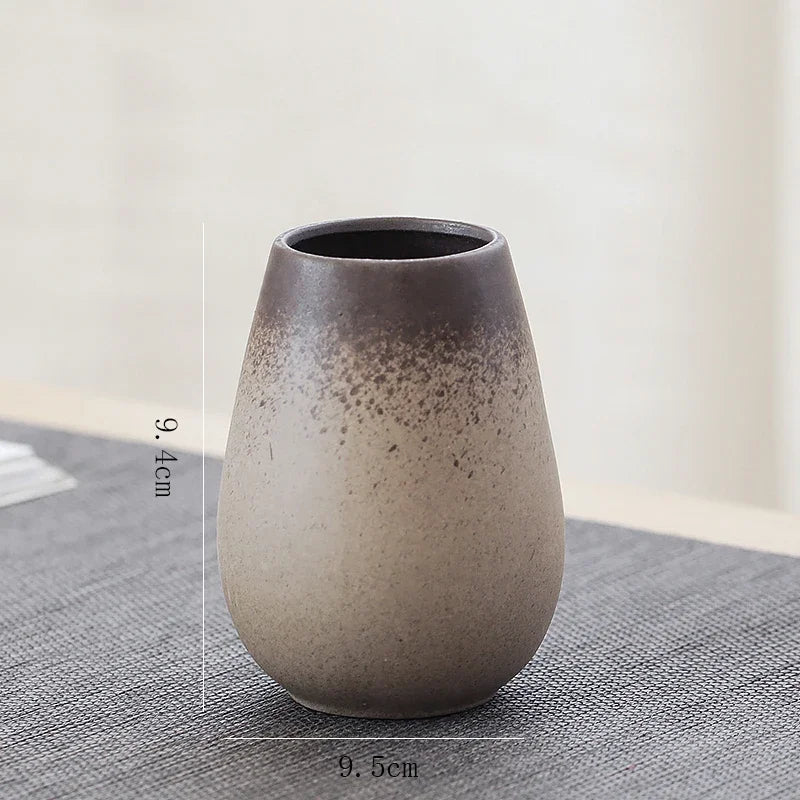 Pottery Small Vase, Retro, Ceramic, Decorative Container, Modern Home Decoration, H307