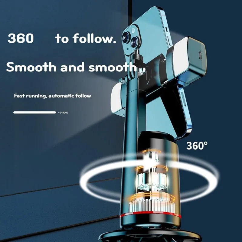 360 Rotation Follow-up Gimbal Stabilizer Monopod Desktop Tracking Gimbal with Remote for Phone Tiktok Live Photography