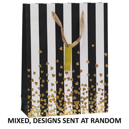 BLACK/WHITE STAR GIFT BAG LRG MIX