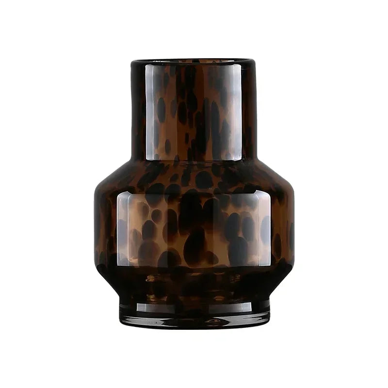 Amber leopard print vase