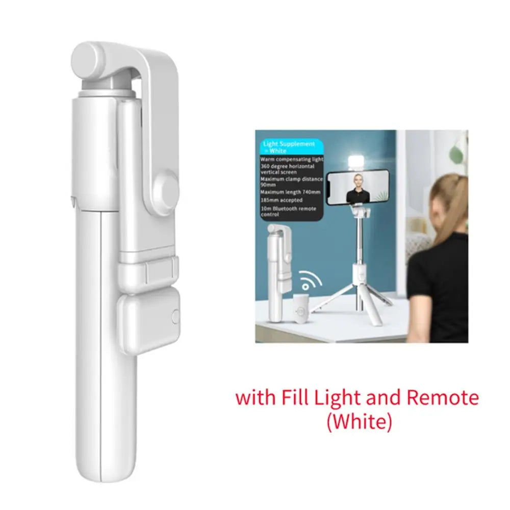 Portable Wireless Selfie Stick Tripod Stand with Light
