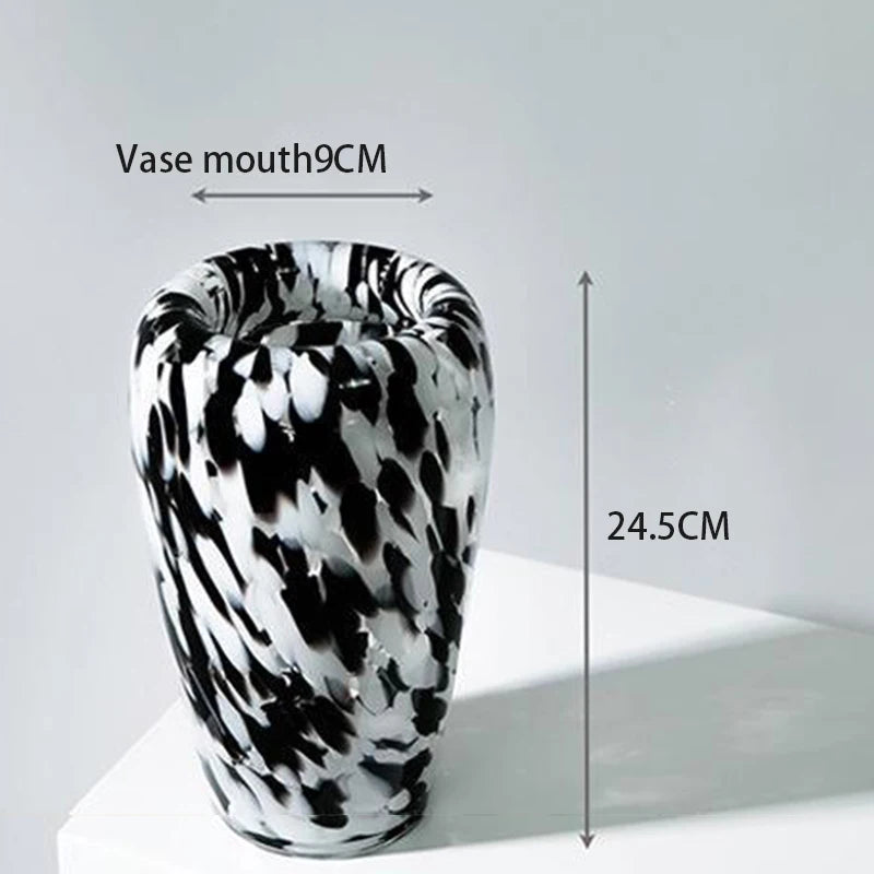 Black and White Spot Glass Vase