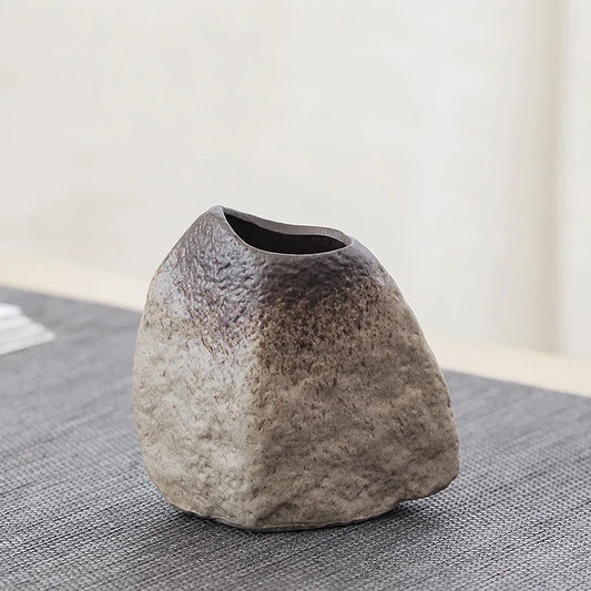 Pottery Small Vase, Retro, Ceramic, Decorative Container, Modern Home Decoration, H307